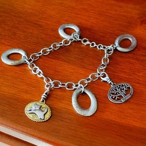 925 Silver Bracelet with Silpada Charms